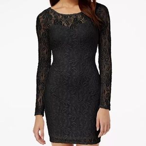 Material Girl, lace illusion bodycon dress